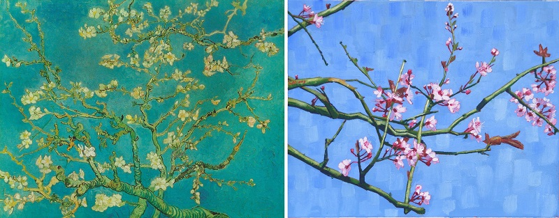 Blossoming Almond Tree by Van Gogh 1890 and Anthony D. Padgett 2017