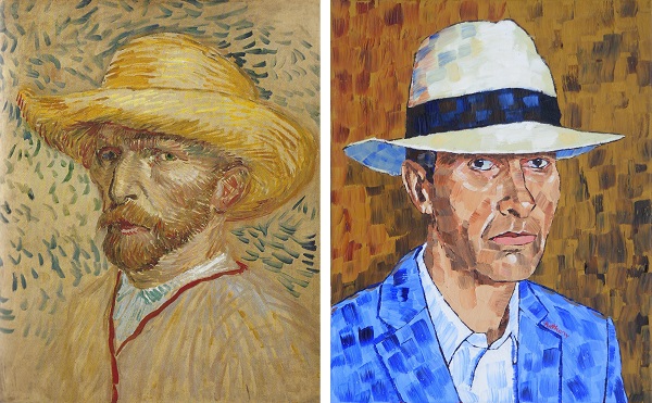 Self Portrait with Straw Hat by Van Gogh 1887 and Anthony D. Padgett 2017