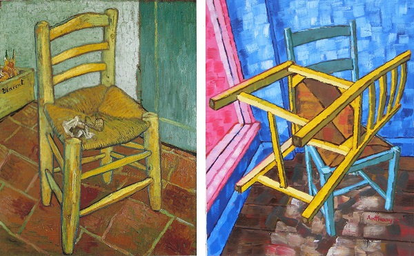 Vincent's Chair With His Pipe by Van Gogh 1888 and Anthony D. Padgett 2017