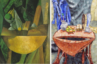 1909 Bread and Fruit Dish on a Table 2018